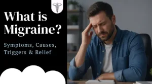 Person resting with a cold compress on their forehead to relieve a migraine