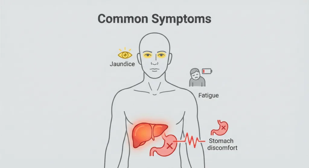 Common symptoms of hepatitis