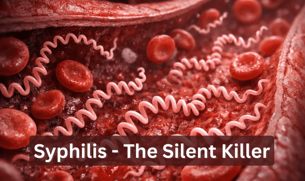 Syphilis bacteria moving in bloodstream.