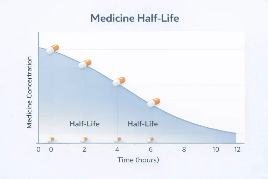 Half life of drug
