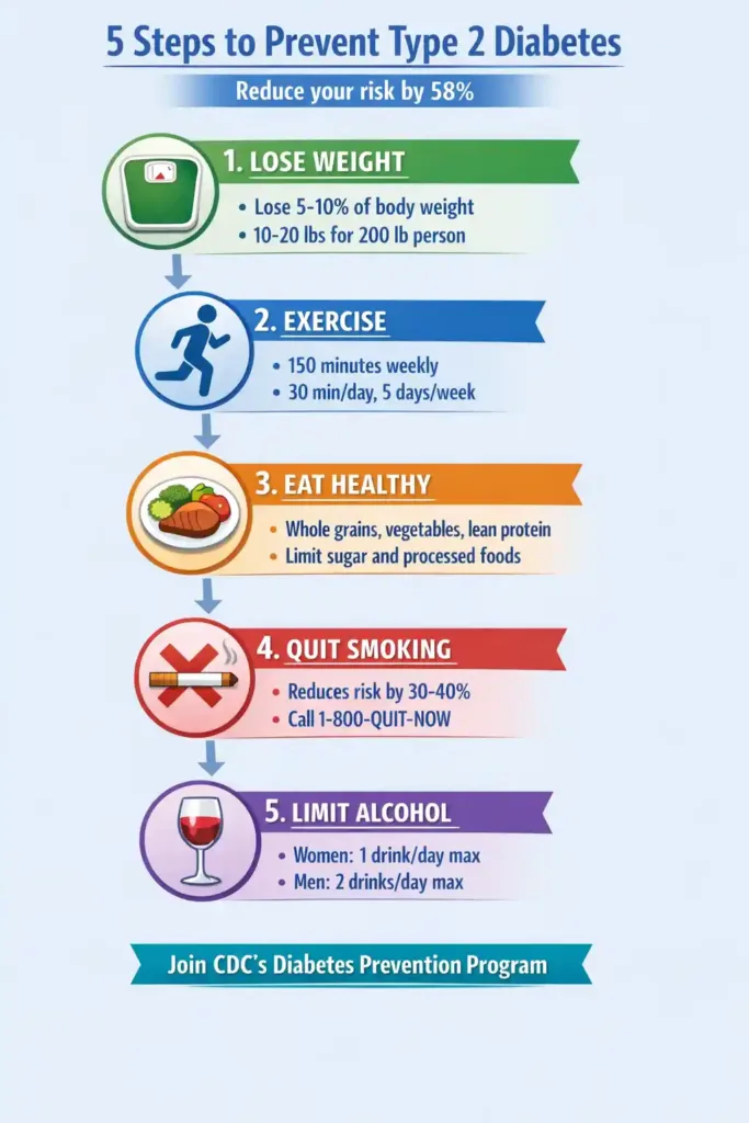 What is Diabetes? Types, Symptoms & Treatment Guide 2026 12 Five-step guide to preventing Type 2 diabetes through lifestyle changes